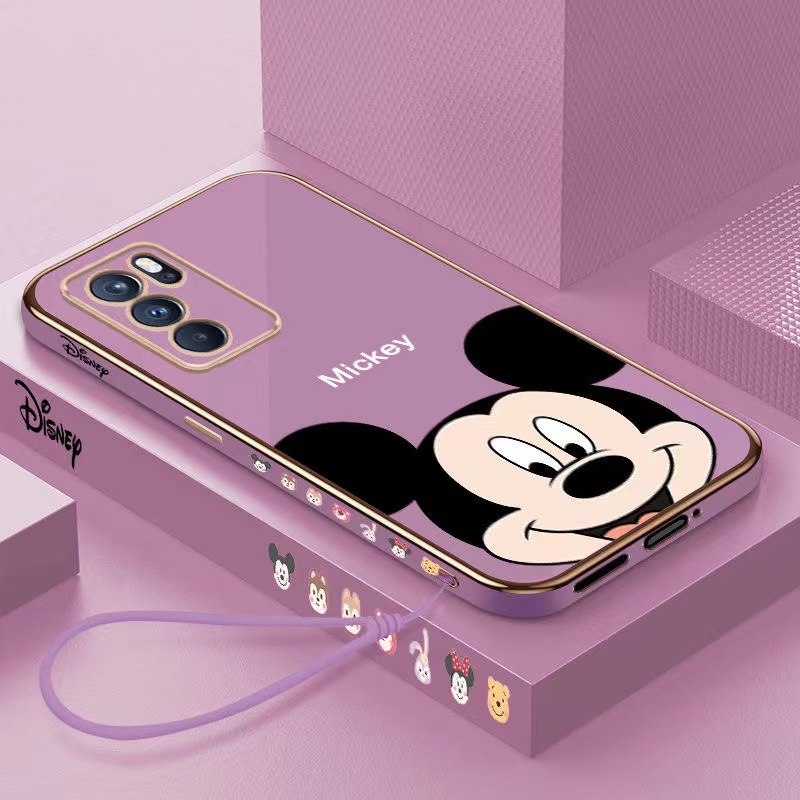 Samsung A01 Note 10 Plus Note 10 Pro Note 10 S10 Plus Note 20 S20 S20 Plus S20 ULTRA S10 S22 ULTRA Straight Edge 90° Electroplating Cartoon Mickey Head Shockproof Phone Case