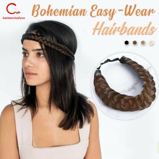 Băng đô tóc giả thắt bím phong cách Boho