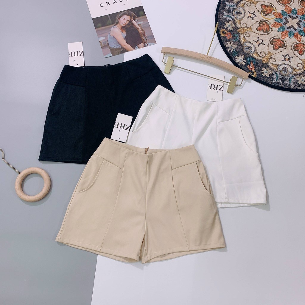 Quần short cạp cạp cao