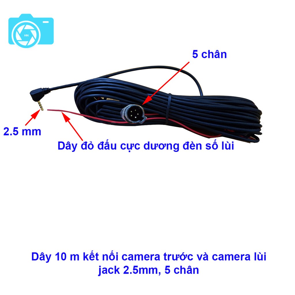 Dây tín hiệu cho camera lùi kết nối camera hành trình, dài 10m, jack 2.5mm, 5 chấu - gomhang.vn | BigBuy360 - bigbuy360.vn