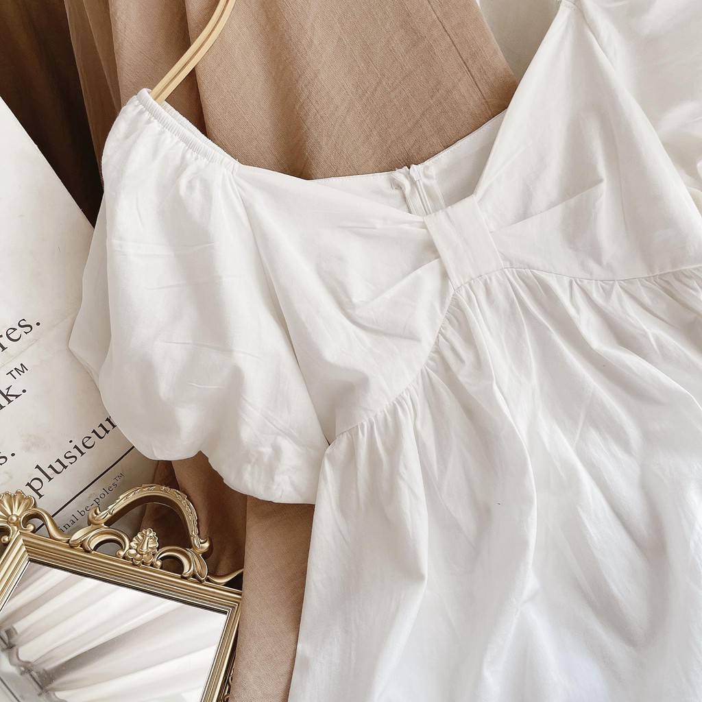 [Mã SKAMA06 giảm 8% tối đa 50K đơn 250K] ĐẦM TRẮNG TAY BỒNG NHÍU NƠ NGỰC | BigBuy360 - bigbuy360.vn