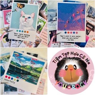 Bộ sticker/hình dán theo chủ đề ảnh phim cán kim tuyến lấp lánh - bullet journal,planner,sổ - tiemtaphoacona