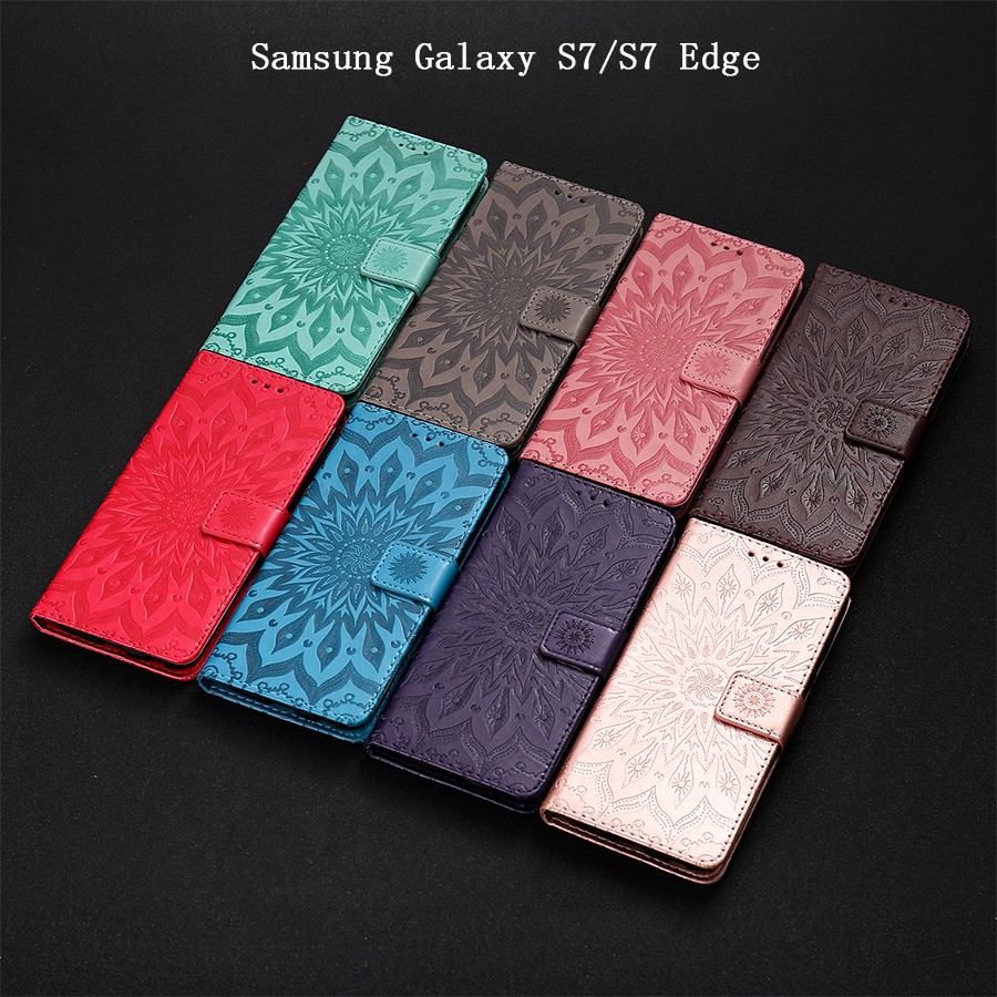 Samsung S7/S7 Edge Sun flower leather Phone case Hard shell
