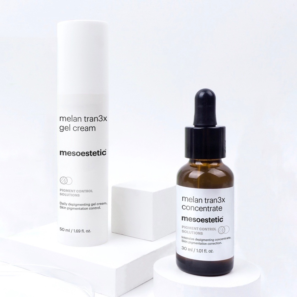 Kem gel làm sáng trắng da, mờ thâm, nám, tàn nhang chuyên sâu Mesoestetic Melan Tran3x Gel Cream
