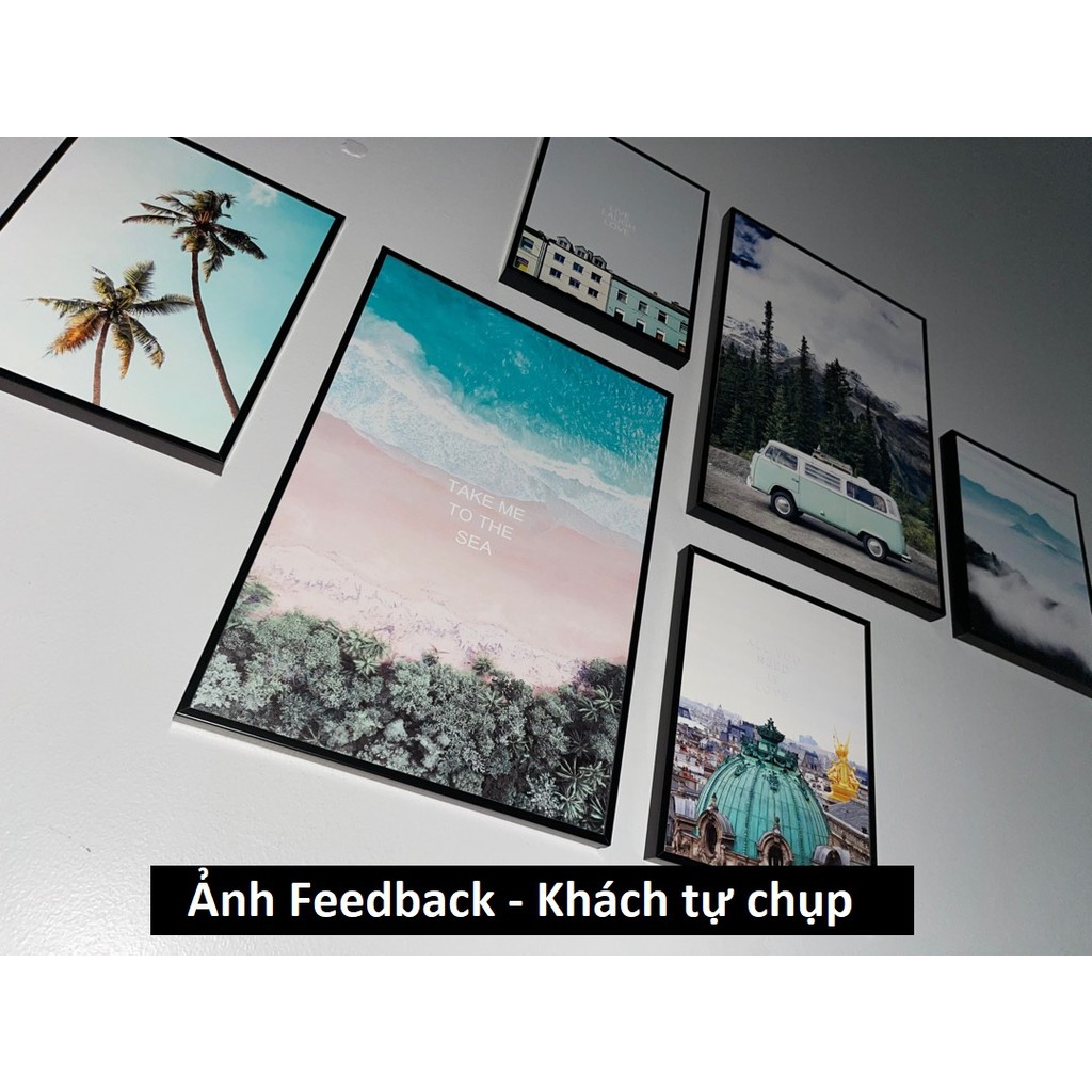 Tranh Canvas Treo Tường, Tranh decor Phòng ngủ,phòng khách,cầu thang đẹp⚡FREE SHIP⚡Bộ 6 hoa lá,biển,giá rẻ