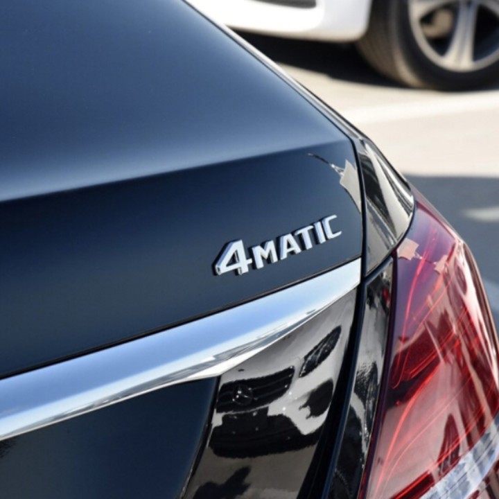 Decal tem chữ 4 MATIC dán xe đuôi ô tô - Chất liệu: Nhựa ABS mạ crom - Kích thước: 14x2.3cm
