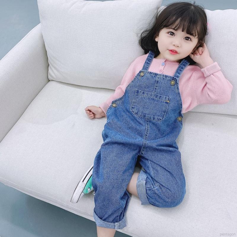 Quần Yếm Denim Cho Bé Gái