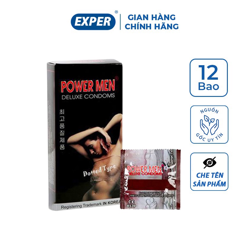 Bao cao su Power Men Dotted Type, bao cao su bi gân gai lớn kéo dài thời gian quan hệ