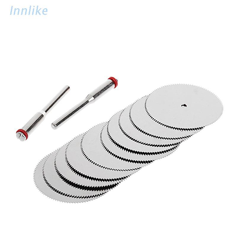 INN 10 x 32mm Wood Saw Blade Disc + 2 x Rod Dremel Rotary Cutting Tool