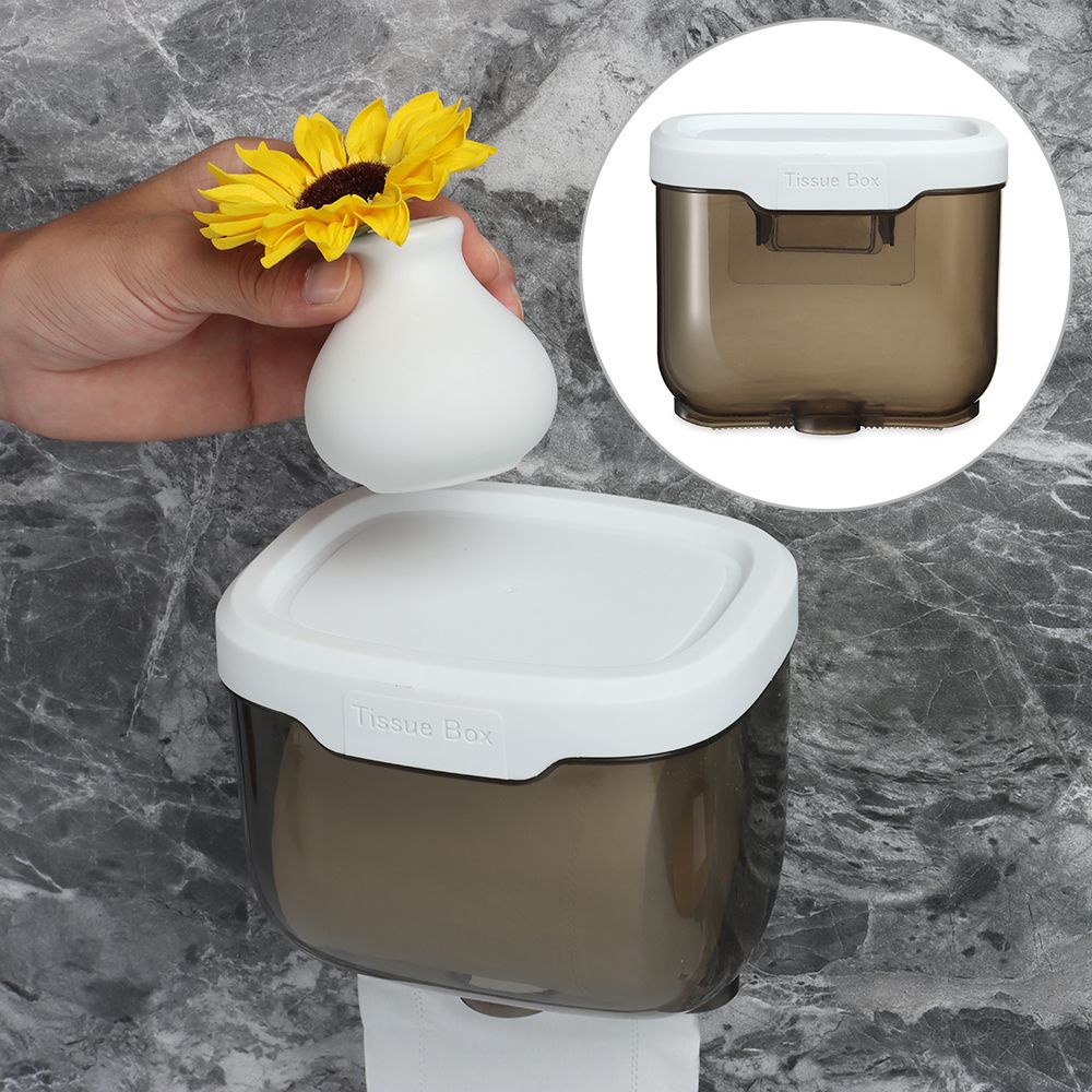 Hộp đựng khăn giấy từ nhựa trong suốt gắn tường nhà tắm/ nhà vệ sinh nhiều màu chống nước hiện đại đa năng