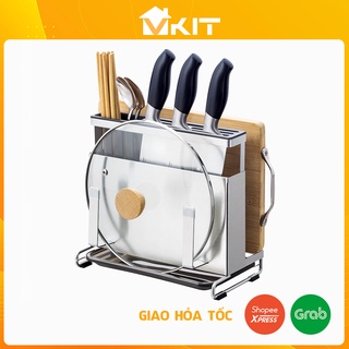 Kệ dao thớt kệ đũa kệ dao thớt inox 304 có thể đặt bàn hoặc treo tường DN05