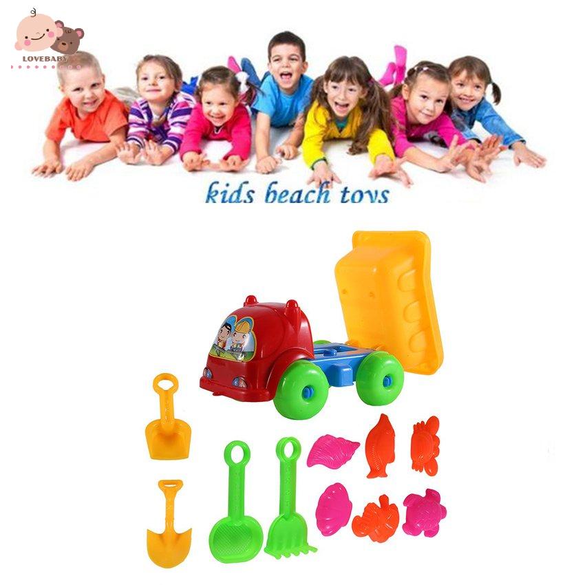 [HOT]11Pcs/set Unique Children Kids Beach Playing Truck Sand Dredging Toy Set