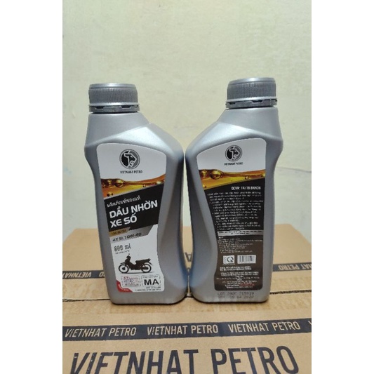 DẦU NHỚT NANO XE SỐ 0,8 LÍT VIỆT NHẬT 10W40 MA SL (800ML cho xe số, xe côn tay, 0.8L