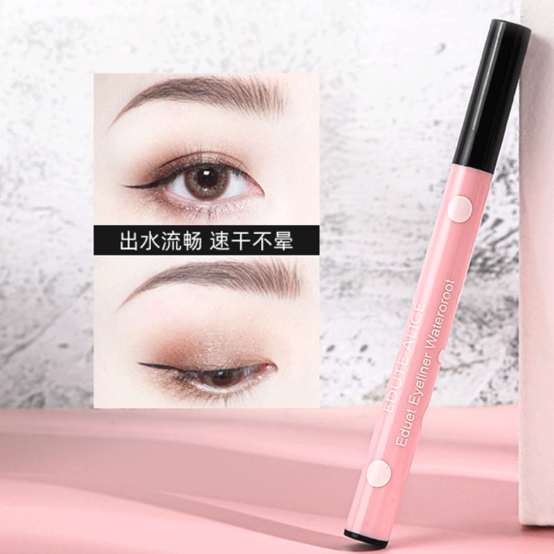 [Hàng mới về] Bút kẻ mắt EDUTEALICE màu đen nhanh khô chống thấm nước không dễ phai họa tiết vỏ chấm bi dễ thương