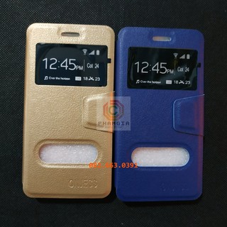 Bao da Oppo A35/F1 có đồng hồ xem giờ, chất liệu da sang trọng
