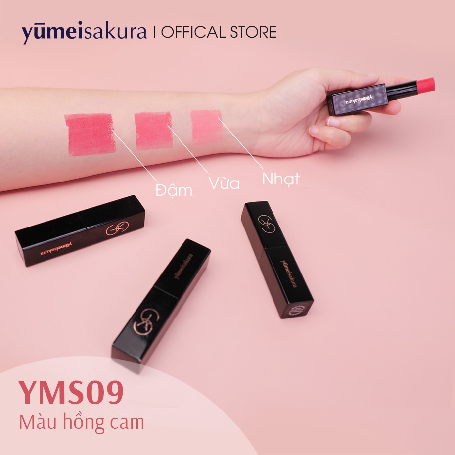 Son Lì Mịn Yumeisakura Matte Revolution Siêu Dưỡng màu Hồng Cam YMS09 3.5gr