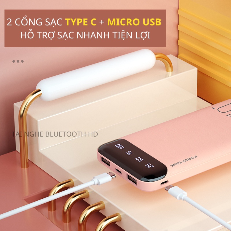 SẠC DỰ PHÒNG TÍCH HỢP MÀN HÌNH LED PIN DỰ PHÒNG DUNG LƯỢNG 10000 MAH