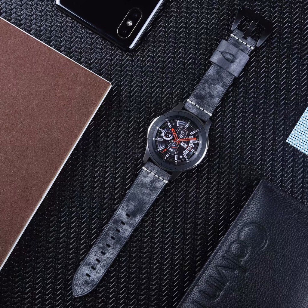 Dây đeo bằng da cho đồng hồ thông minh Samsung Gear S3 Frontier 22mm