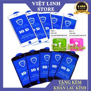 Kính Cường Lực IPhone 10D FULL MÀN Cho Các Dòng Iphone 6/6s/6sPlus/7/8/7Plus/8Plus/X/XR/Xs Max