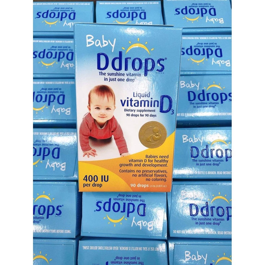 Vitamin D3 Baby DDrops 60 giọt bổ xung vitamin D, tăng hấp thụ canxi