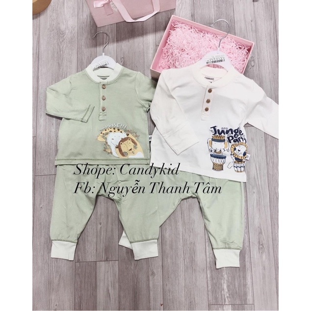 [Chaang]BỘ DÀI TAY CỔ TRỤ CHO BÉ ( 3-6m đến 4-5y)