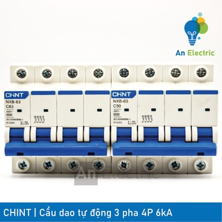 Cầu dao tự động 3 pha 4p 32a 40a 50a 63a 6ka mcb chint nxb-63