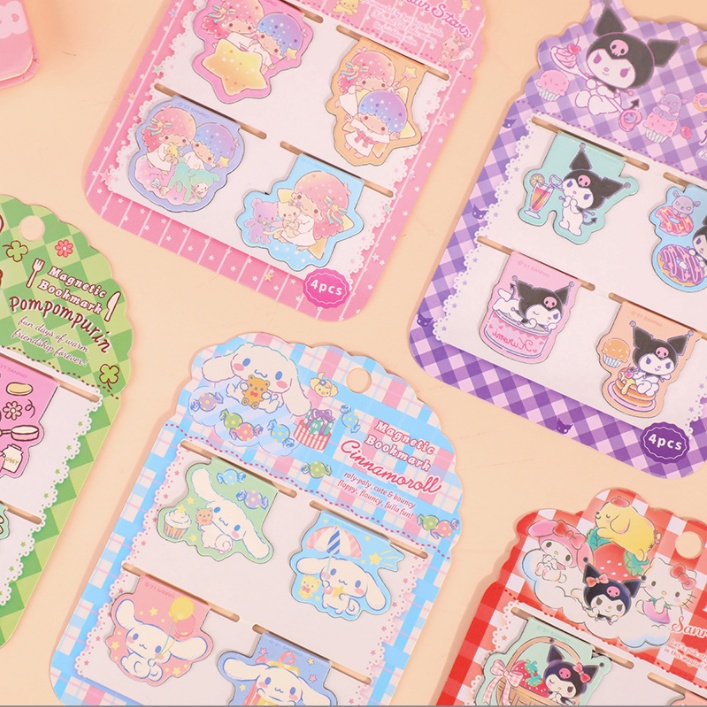 Bookmark Trang Trí Hình Cún Hoạt Hình Kuromi Melody Dễ Thương Có Thể Gấp Gọn