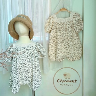 Jumpsuit hoa nhí chuẩn vintage cho bé chất vải xô mềm - JS02