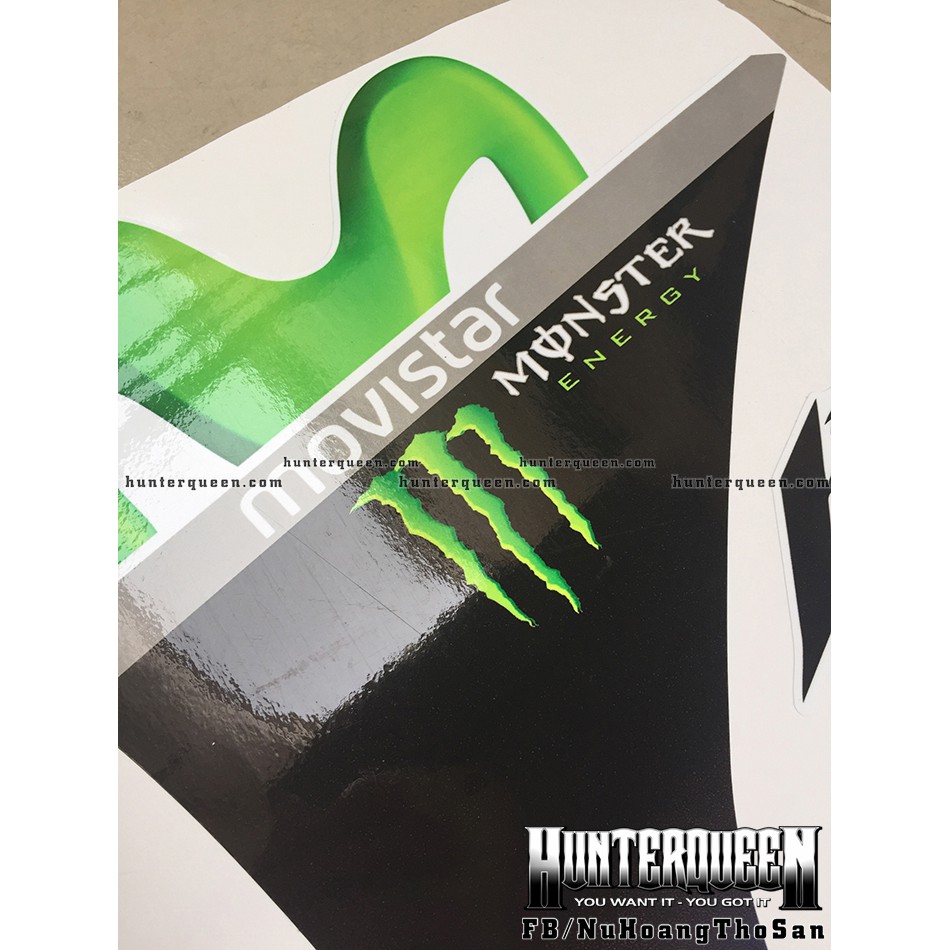 Tem rời Movistar 135. Decal dán Exciter 2011 xanh GP, 2 bửng trước màu trắng