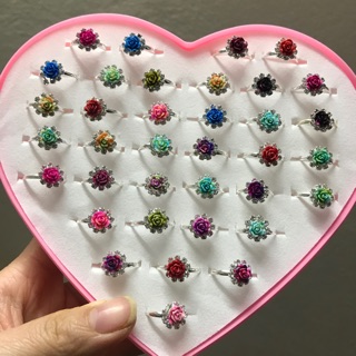 Sỉ hộp nhẫn 36 cái tráng bạc nhẫn hoa khô loại đẹp