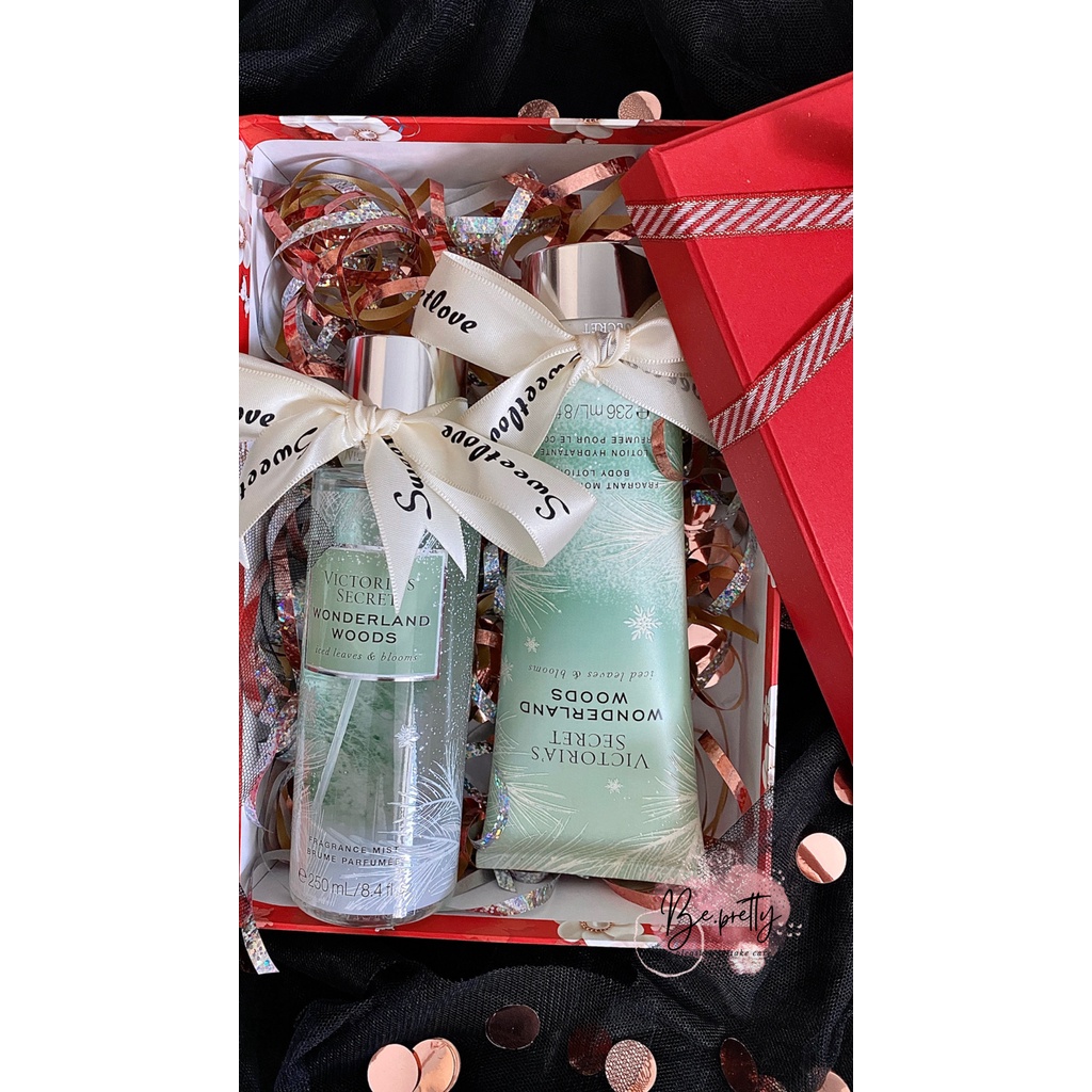 Box quà cao cấp Body mist + Body lotion VICTORIA'S SECRET - Wonderland Woods