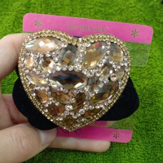 Dây cột tóc dây buộc tóc nhung đá vàng sóng sánh lấp lánh ánh kim