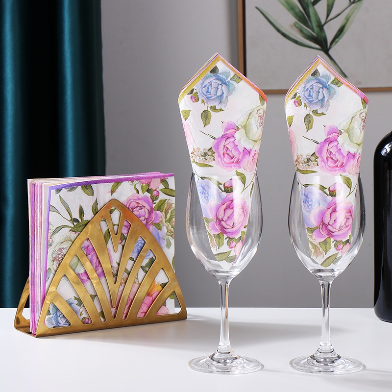 Bộ 20 Khăn Giấy In Hoa Nhiều Màu Trang Trí Tiệc &amp; Tiệc Cưới