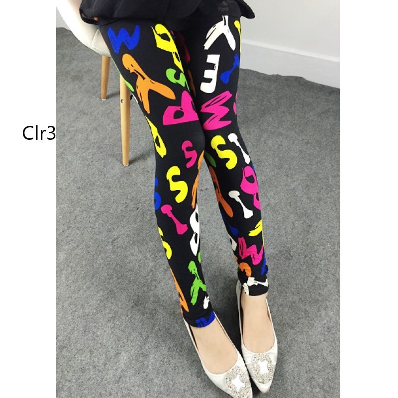 Thời Trang Quần legging Lưng Cao Hoạ Tiết In Thiết Kế Ôm Sát Tôn Dáng
