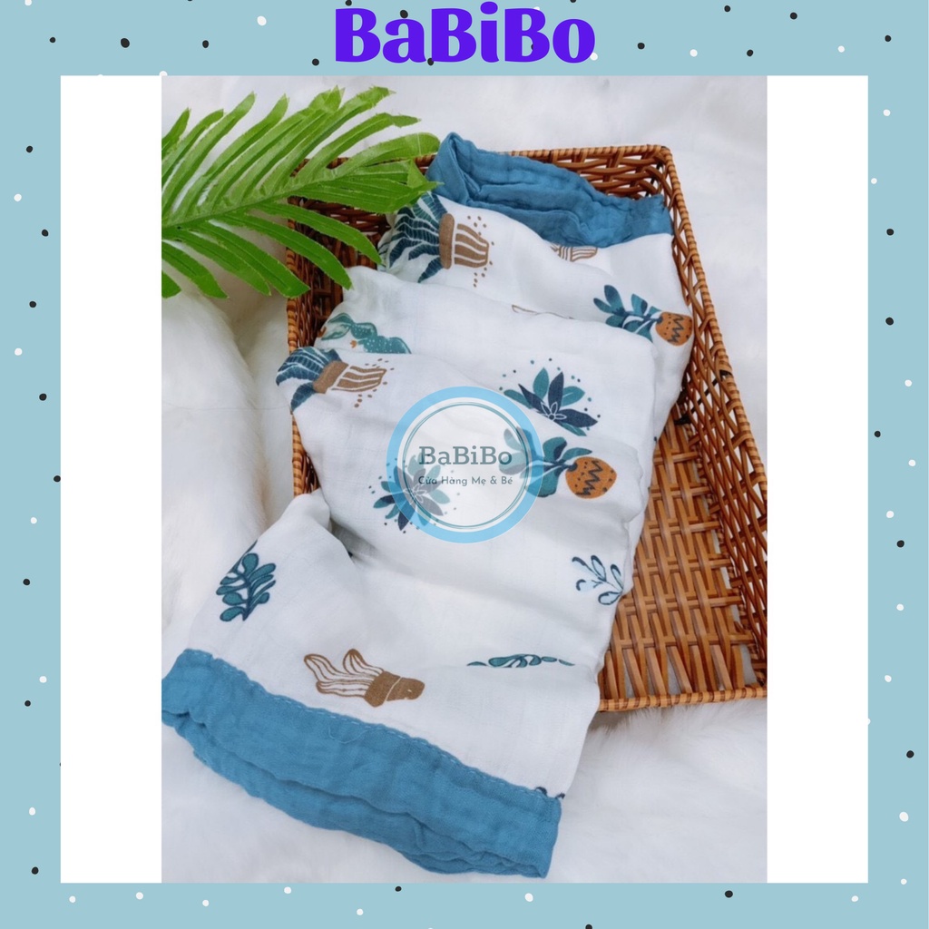 Chăn aden sợi tre bo viền 4 lớp 120cm*120cm (sỉ) - Babibo