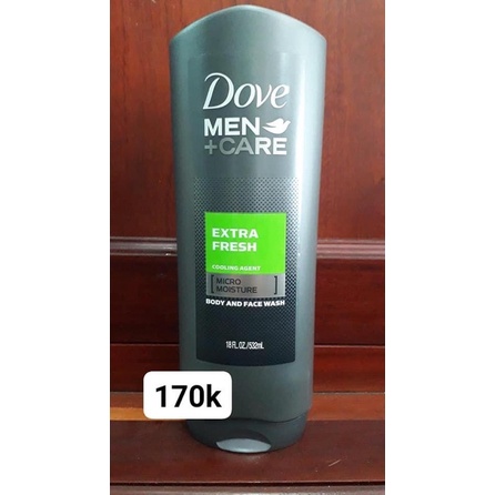 Sữa Tắm & Rửa Mặt Nam 2in1 Dove Men Extra Fresh +CARE 532 ml