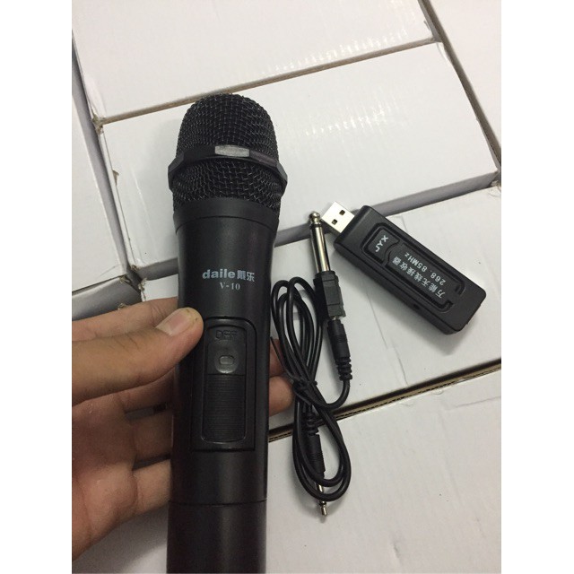 Micro không dây daile v10 cho loa karaoke