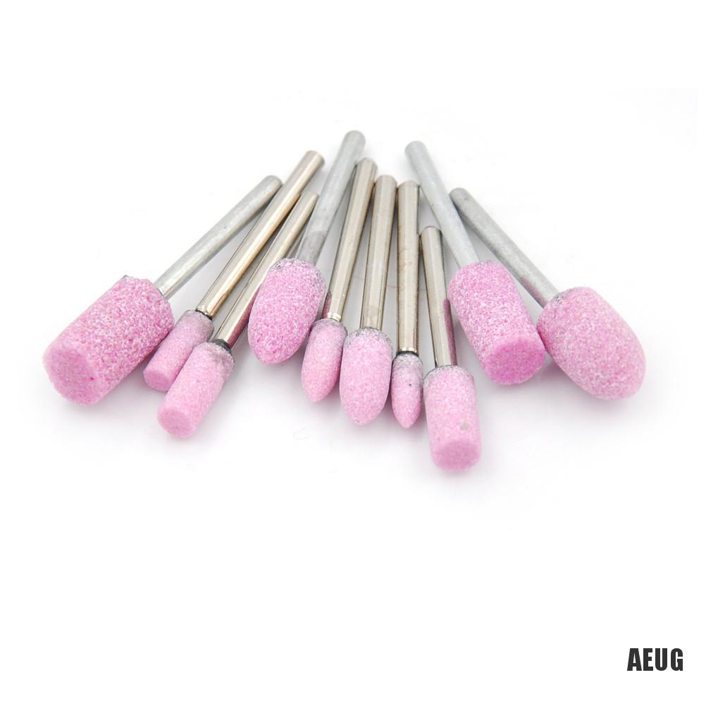 Bộ 10 Mũi Mài Móng Tay Màu Hồng Chất Lượng Cao DIY