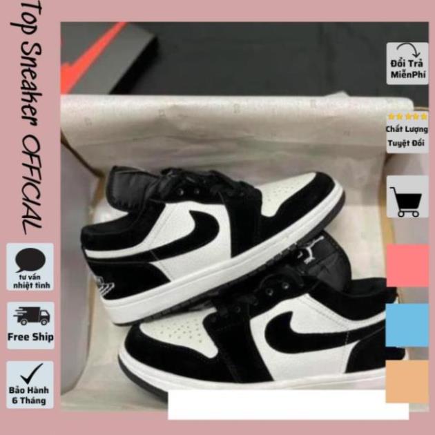 Giày Sneaker Nam Nữ Ulzzang Giá Rẻ,Giày Nike Air Jordan Panda Cổ Thấp Bản Da Nỉ Đi Học Đi Chơi 😆
