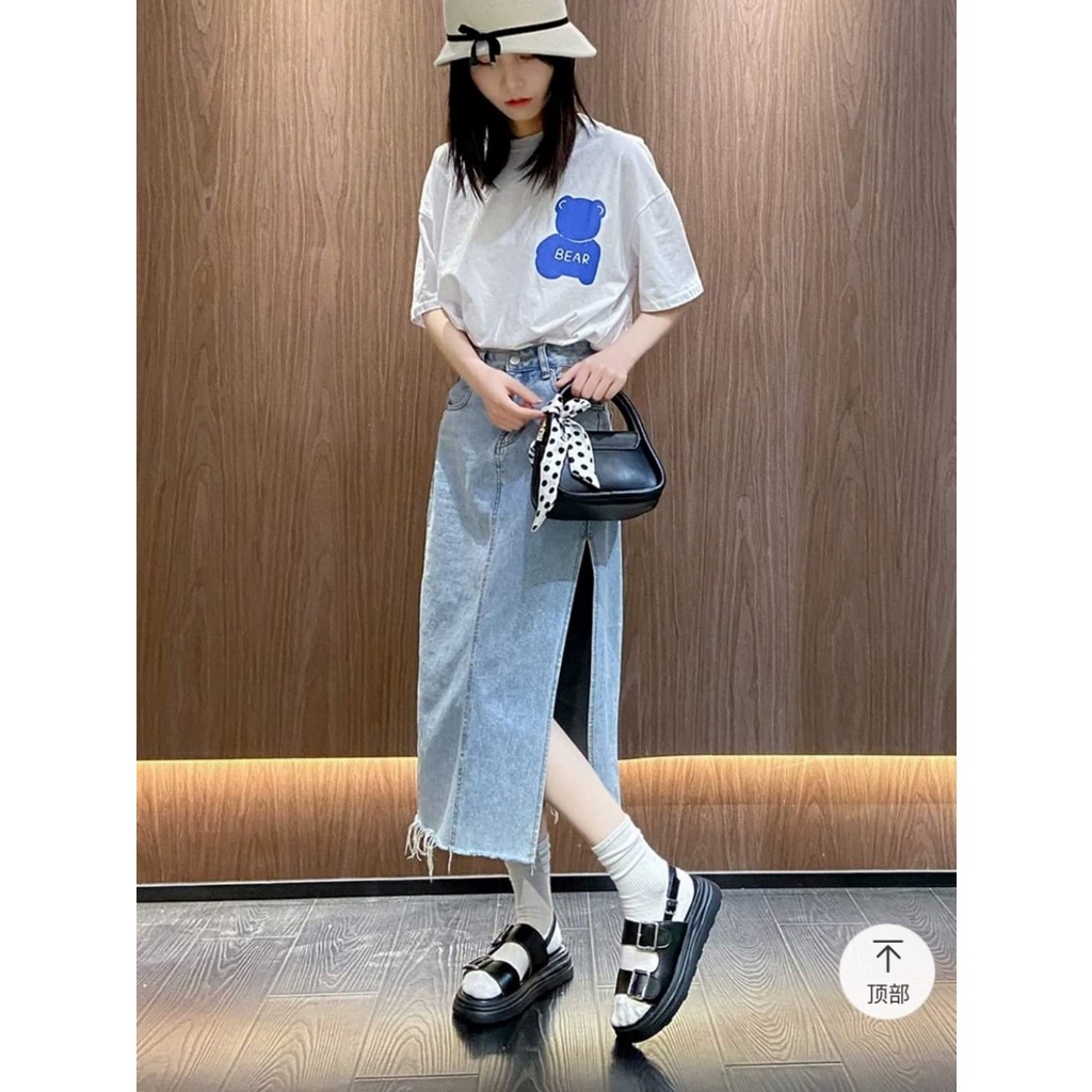 Giày sandal nữ đi học quai hậu đế bánh mì 2 quai khóa ngang basic bền êm hình chụp thật-BM04