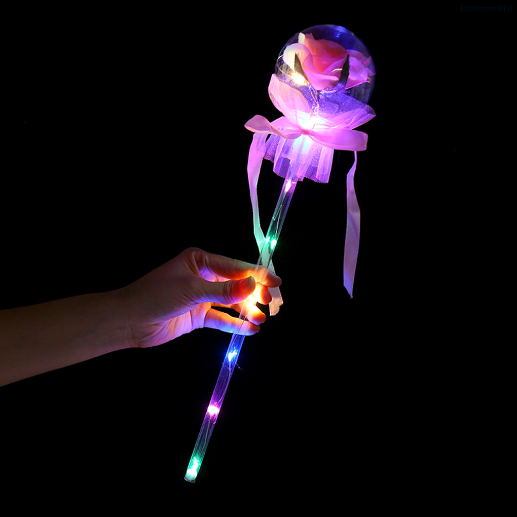 Bong Bóng Nhựa Phát Quang Hình Bó Hoa Hồng Dùng Để Trang Trí Bữa Tiệc Độc Đáo Tiện Dụng + Phụ Kiện