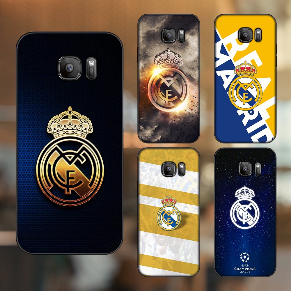 Ốp lưng Samsung S6, S6 Edge, S6 Edge Plus, S7, S7 Edge viền đen in hình Real Madrid