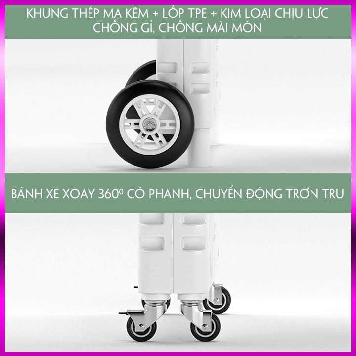 Xe kéo hàng gấp gọn đi chợ dung tích 50L, xe đẩy hàng gấp gọn mini chuyên đi shoping, siêu thị đa năng.