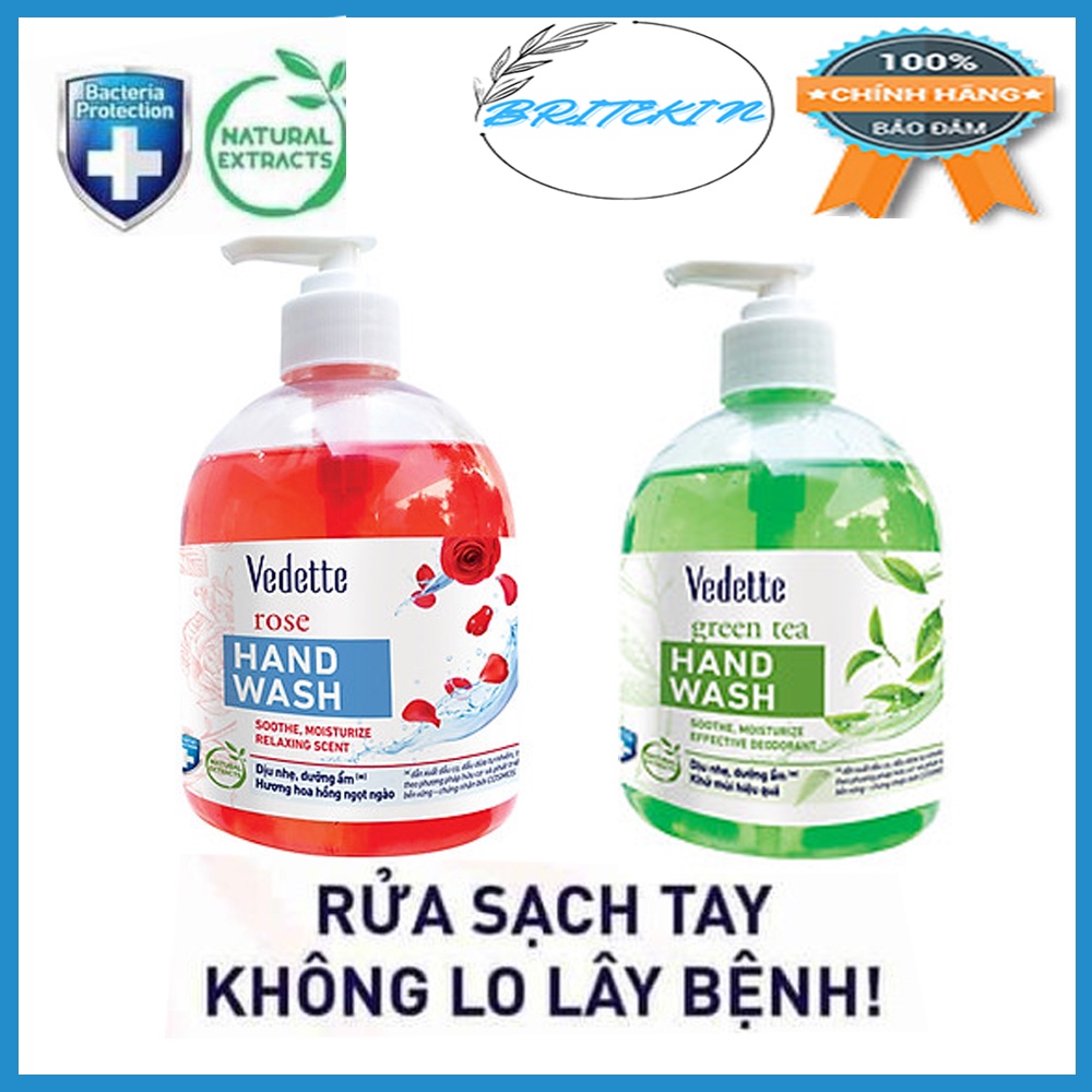 Nước Rửa Tay Sạch Khuẩn Vedette Chai 500ml