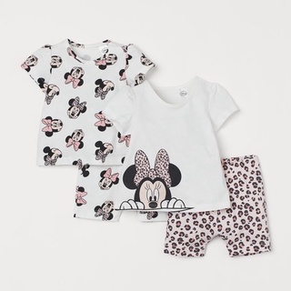 Bộ cộc tay bé gái - Set 2 bộ cotton cộc tay Minnie Hm cho bé gái size 1-6t