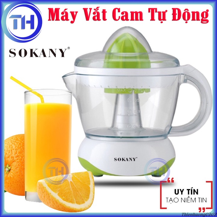 Máy vắt cam , Máy ép cam điện màu xanh SOKANY 700ml- 40w dễ dàng tháo lắp và vệ sinh , Vắt cam nhanh và tiện lợi