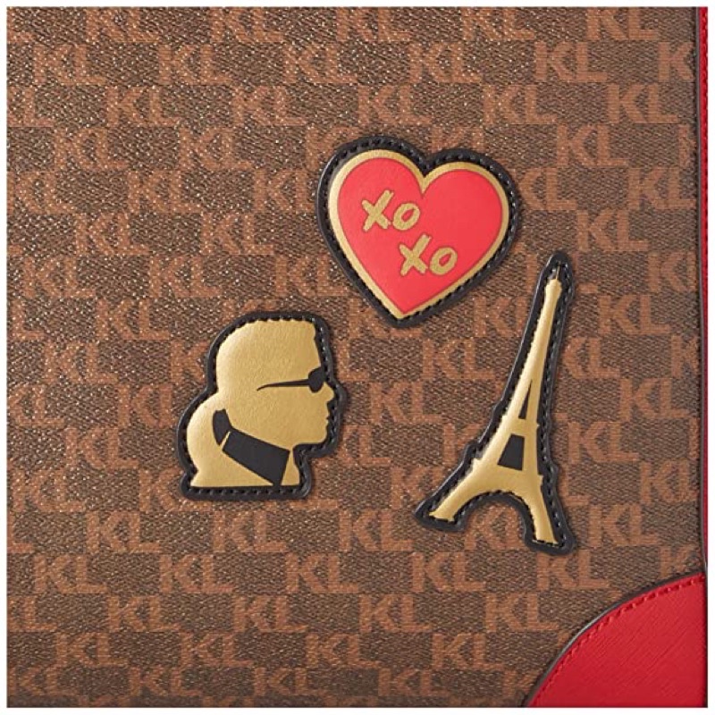 TÚI ĐEO VAI ADELE TOTE KARL LAGERFELD MÀU NÂU - AUTHENTIC