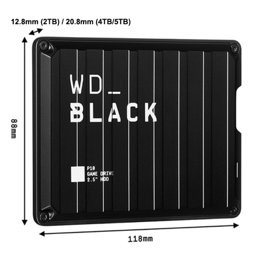 Ổ Cứng Di Động WD Black P10 5TB WDBA3A0050BBK-WESN - Hàng Chính Hãng - Có Xuất VAT