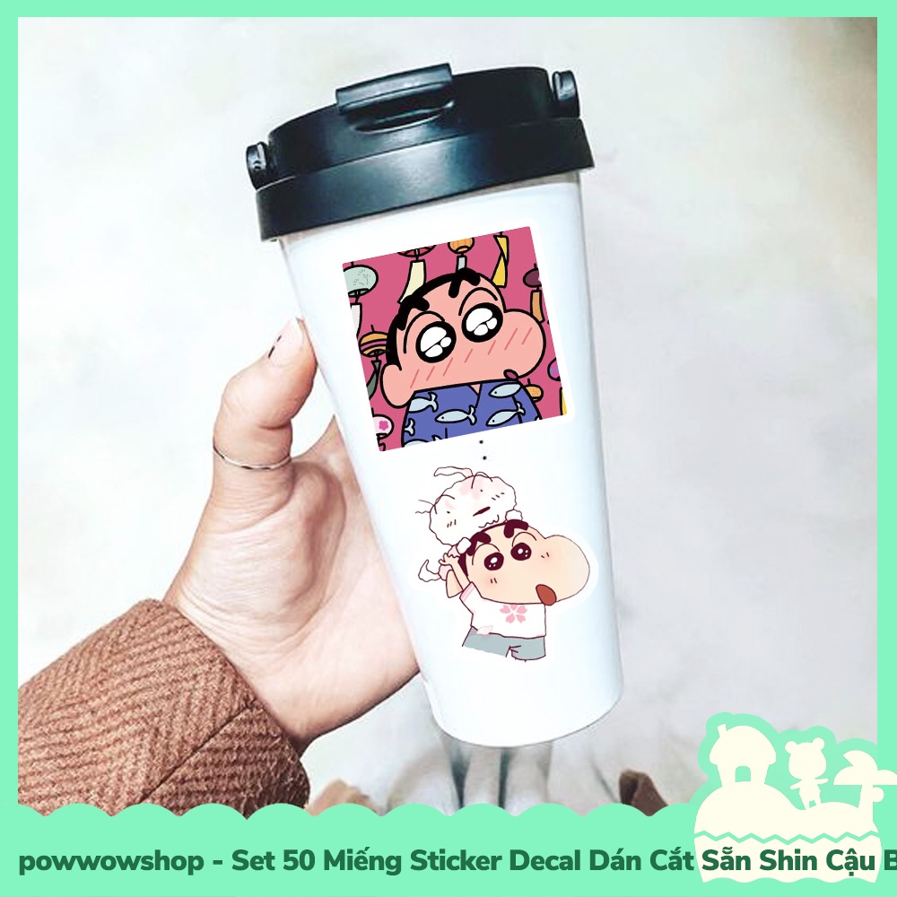 [Sẵn VN - Hỏa Tốc] Set 50 Miếng Sticker Decal Cắt Sẵn DIY Dán Trang Trí Vật Dụng Mẫu Shin Cậu Bé Bút Chì Shiny Life