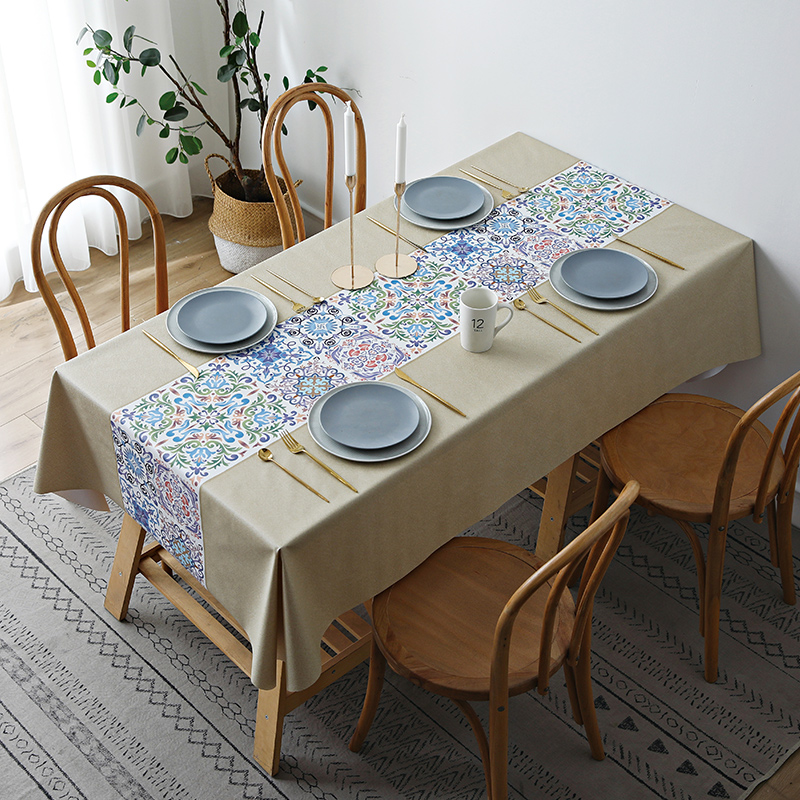 Nordic tablecloth waterproof and oil-proof disposable net red PVC table cloth household rectangular coffee table table cloth art ins table mat